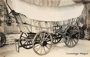 Dayton Ohio 1950s RPPC Real Photo postcard Carillon Park Conestoga Wagon