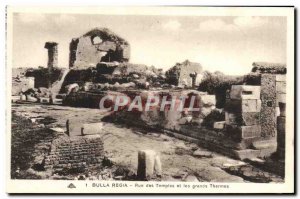 Old Postcard Bulla Regia Rue Des Temples and the Great Spa
