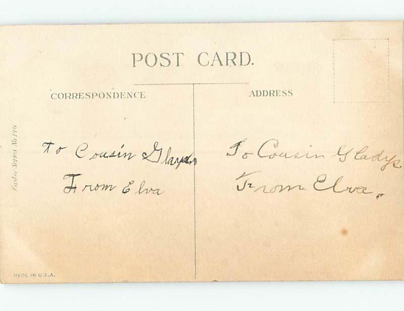 Divided-Back Easter WHITE BUNNY RABBIT BY EGG BASKET & ROSE FLOWERS o6106