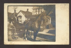 RPPC KANSAS CITY MISSOURI HORSE DRAWN WAGON LEROY KANSAS REAL PHOTO POSTCARD