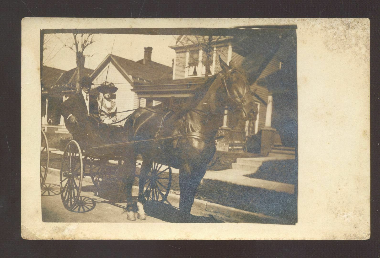 Rppc Kansas City Missouri Horse Drawn Wagon Leroy Kansas Real Photo