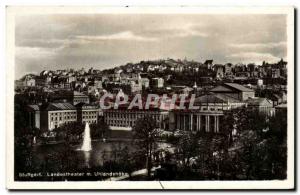 Old Postcard Stuttgart Landestheater m Uhlandshöhe