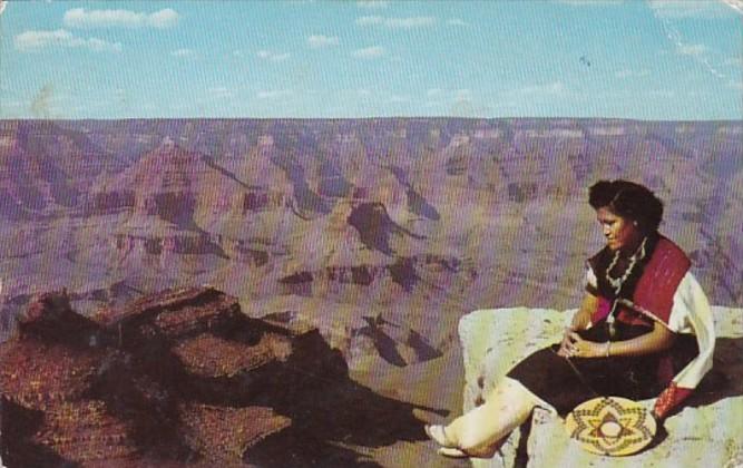 Arizona Grand Canyon National Park View From El Tovar Hotel 1956 Fred Harvey