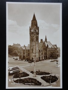 Yorkshire ROCHDALE TOWN CENTRE c1950 RP Postcard by Valentines K125