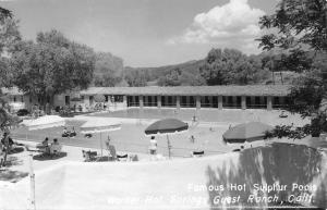 Warner Hot Springs Ranch California Pool Side Real Photo Antique Postcard K29982