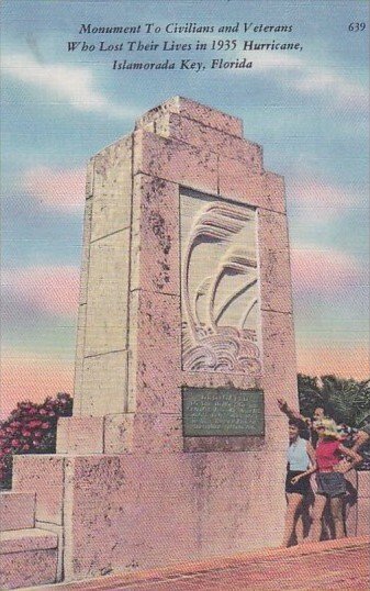 Flroida Islamorada Monument To Civilians and Veterans Killed In 1935 Hurrican...