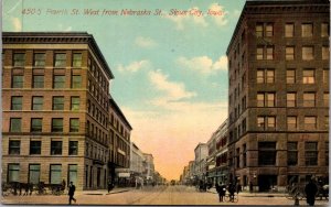 Postcard Fourth Street West from Nebraska Street in Sioux City, Iowa~138652