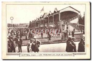 Old Postcard Horse Riding Equestrian Vittel grandstand one day races