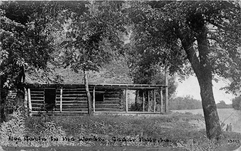 Cedar Falls Iowa~Log Cabin in the Woods on Lake~1912 C U Willliams Postcard