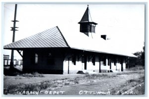 1960's Ottumwa  Iowa IA Vintage Railroad Train Depot Station RPPC Photo Postcard