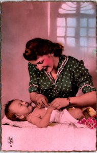 Victorian Mother And Baby Vintage RPPC C007