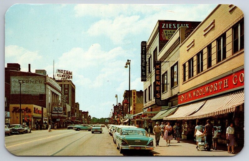Elkhart Indiana~FW Woolworth Store~Kresge~Theatre Parent Trap~1950s Cars~1965