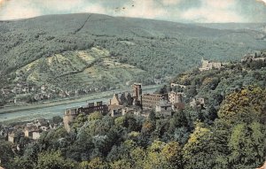 Germany Heidelberg Castle view from Molkenkur vintage postcard