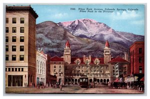 Pikes Peak Avenue Street View Colorado Springs  CO UNP DB Postcard W22