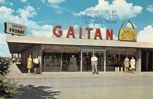 El Paso Texas Gaitan Leather Goods Store Exterior Vintage Postcard AA39328