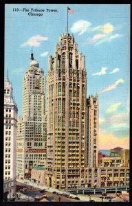 Illinois CHICAGO New Tribune Tower Building near the Michigan Boulevard Bridge