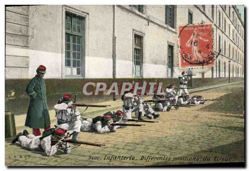 Postcard Old Army Infantry Different positions of gunman