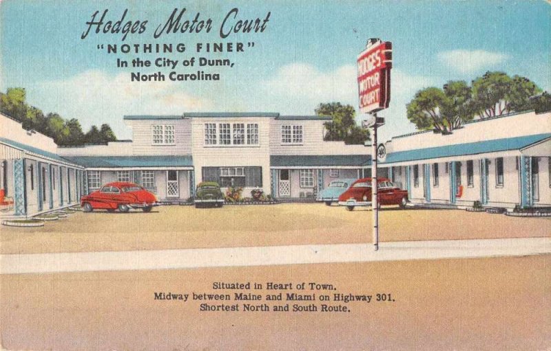 Dunn North Carolina Hodges Motor Court Vintage Postcard JI658084