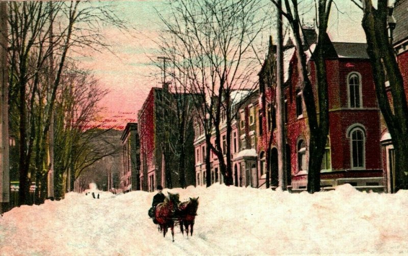 Vtg Postcard 1906 Montreal Canada - Mountain Street in Winter UDB