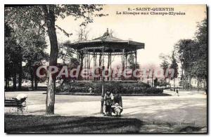 Postcard Old Saint Quentin Kiosk Champs Elysees