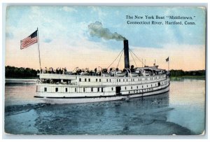 c1910's The New York Boat Middletown Hartford Connecticut CT Unposted Postcard