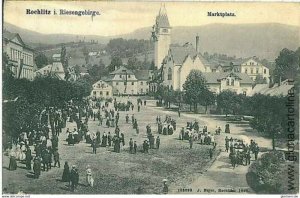 00351 - postcards VINTAGE POSTCARD - Germany GERMANY - ROCHLITZ Market -