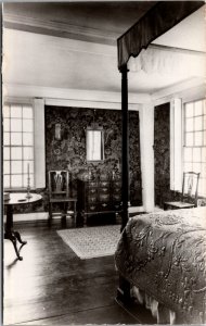 RPPC Bed Chamber, Webb House, Wethersfield CT Vintage Postcard Z25