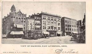 East Liverpool Ohio Diamon View Street View Antique Postcard K88127