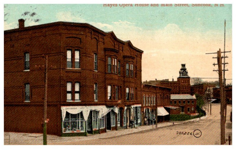 New Hampshire    Suncook  Hayes Opera House and Main Street