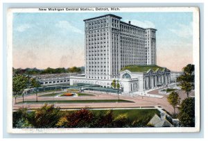 c1920s New Michigan Central Station, Detroit Michigan MI Unposted Postcard