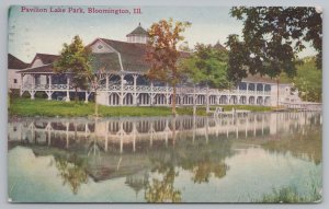 Bloomington Illinois~Pavilion Lake Park~Vintage Postcard 