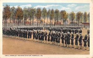 Norfolk Virginia Berkley Training Station Drill Antique Postcard K61541