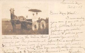 Cornish Maine Ladies in Horse Wagon Real Photo Vintage Postcard AA109449