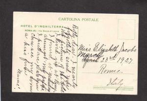 Artist View Hotel D'Inghilterra Rome Italy Postcard Carte Postale Roma