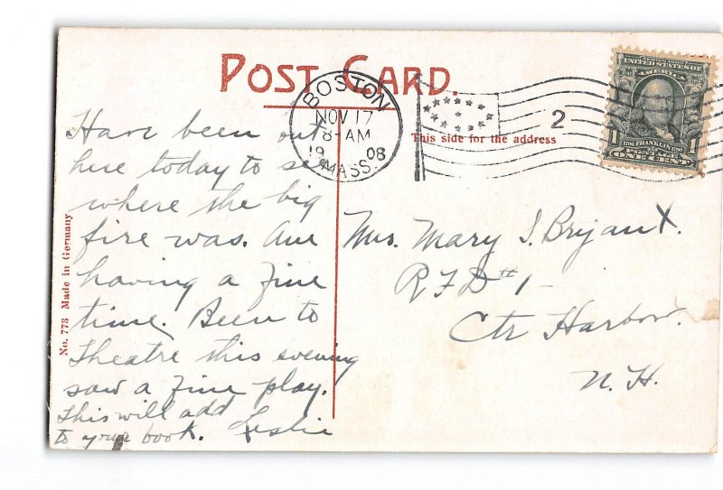 Chelsea Massachusetts MA Postcard 1908 Entrance to Naval Hospital