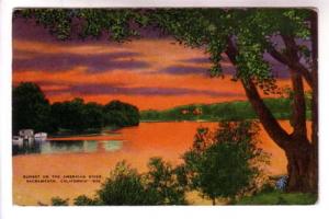 Sunset on the American River, Sacramento California,Used 1943