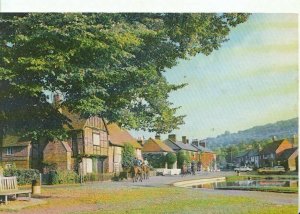 Hertfordshire Postcard - The Manor House and Pond - Aldbury - Ref 10500A