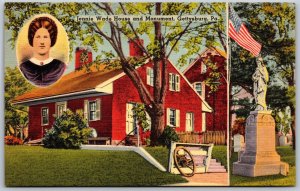 Vtg Gettysburg Pennsylvania PA Jenny Wade House Monument Postcard