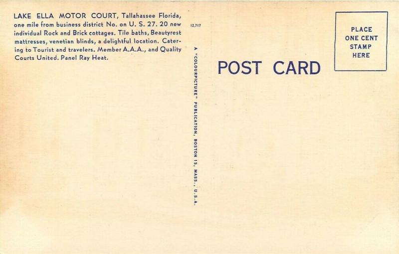 FL, Tallahassee, Florida, Lake Ella Motor Court, Colourpicture No. 12,717