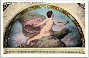 VINTAGE POSTCARD GANYMEDE ART AT THE LIBRARY OF CONGRESS WASHINGTON D.C. 1920s