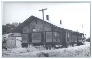 c1960's Fonda Iowa IA Exterior Railroad Train Depot Station RPPC Photo Postcard