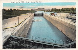 Louisville Kentucky 1927 Postcard Canal Locks Ohio River