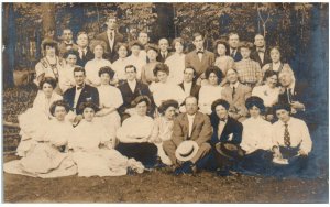 Whalom Park Lunenberg MA 1907 great group photo RPPC ID: Mabel Adams