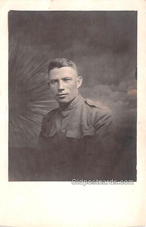 Military Man Military Real Photo Soldier Unused bottom edge trimmed