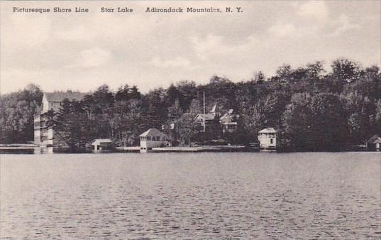 New York Adirondack Mountains Picturesque Shore Line Star Lake Albertype