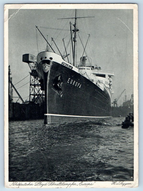 Germany Postcard North German Lloyd Express Steamer Europa 1930 Posted