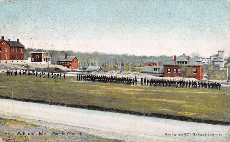 Fort Williams Maine Parade Ground Street View Antique Postcard K56585