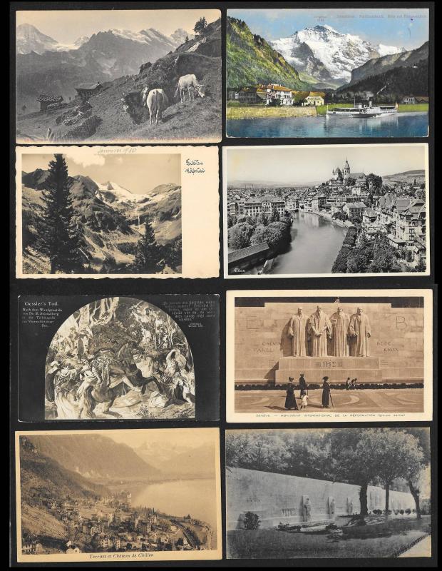 Postcard Tour of Switzerland (136) postcards Unused & Used Fresh c1900s-1930s