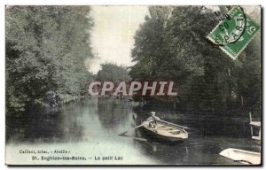 Old Postcard Enghien les Bains Small Boat Lake