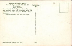 Interior Sliger's Buckhorn Baths Mesa, Arizona Postcard